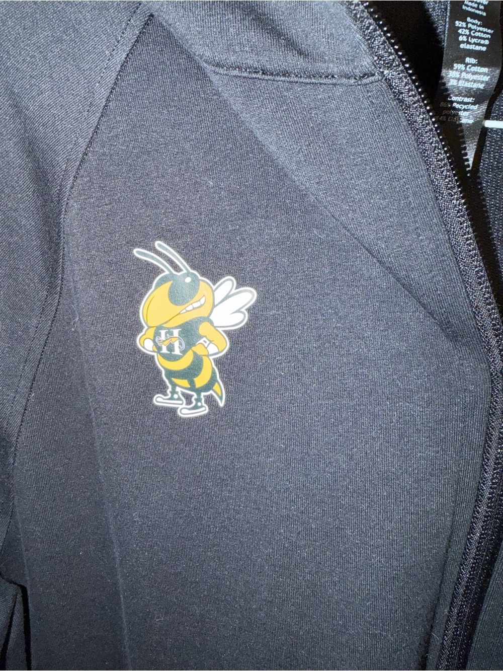lululemon athletica Black Kids Jacket with Yellow Hornet Graphic